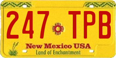 NM license plate 247TPB
