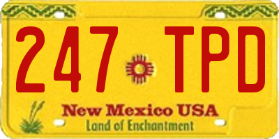 NM license plate 247TPD