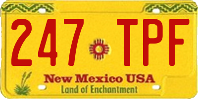 NM license plate 247TPF