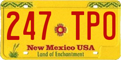 NM license plate 247TPO