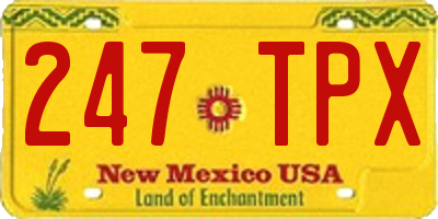 NM license plate 247TPX