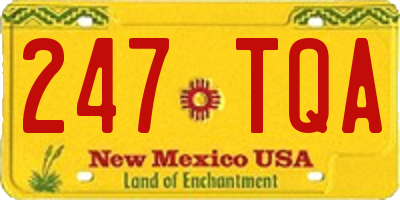 NM license plate 247TQA