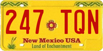 NM license plate 247TQN