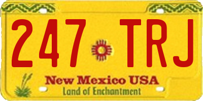 NM license plate 247TRJ