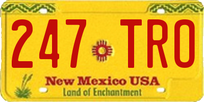 NM license plate 247TRO