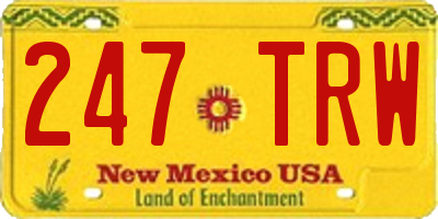 NM license plate 247TRW