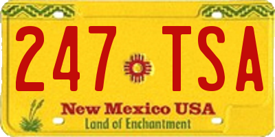 NM license plate 247TSA