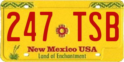 NM license plate 247TSB