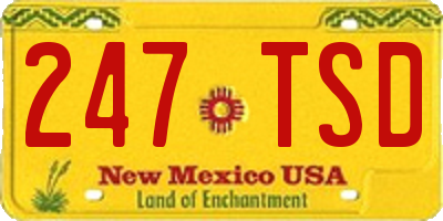 NM license plate 247TSD