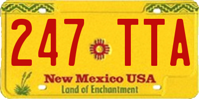 NM license plate 247TTA