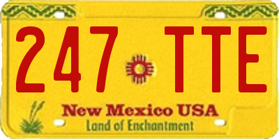 NM license plate 247TTE