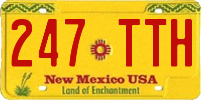 NM license plate 247TTH