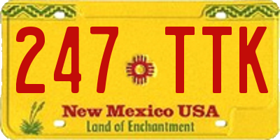 NM license plate 247TTK