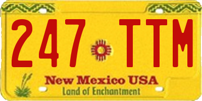 NM license plate 247TTM