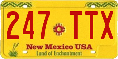 NM license plate 247TTX