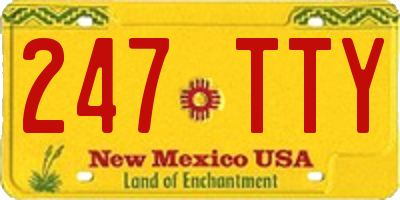 NM license plate 247TTY
