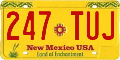 NM license plate 247TUJ