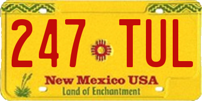 NM license plate 247TUL