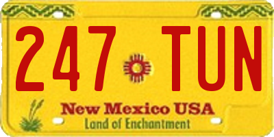 NM license plate 247TUN