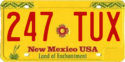 NM license plate 247TUX