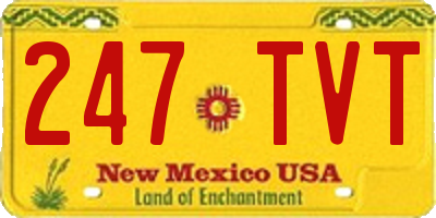 NM license plate 247TVT