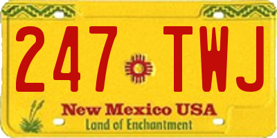 NM license plate 247TWJ