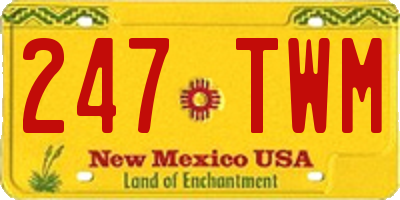 NM license plate 247TWM