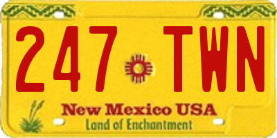 NM license plate 247TWN