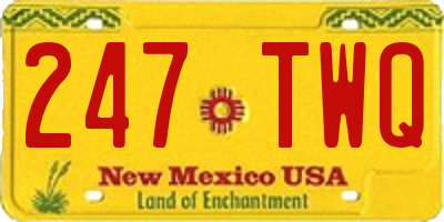 NM license plate 247TWQ