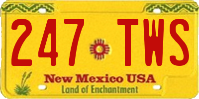 NM license plate 247TWS