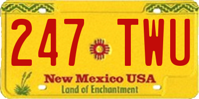NM license plate 247TWU