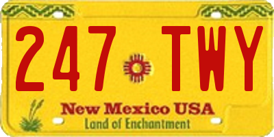 NM license plate 247TWY