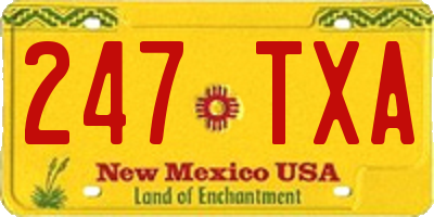 NM license plate 247TXA