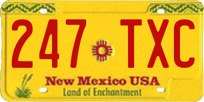 NM license plate 247TXC