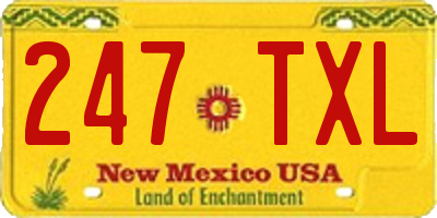 NM license plate 247TXL