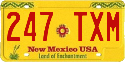 NM license plate 247TXM