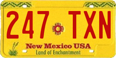 NM license plate 247TXN