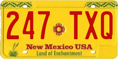 NM license plate 247TXQ