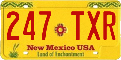 NM license plate 247TXR