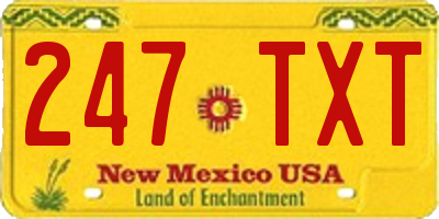 NM license plate 247TXT
