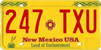 NM license plate 247TXU