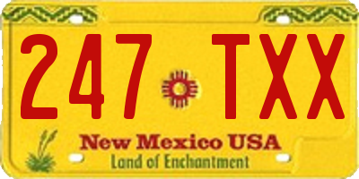 NM license plate 247TXX