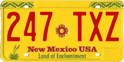 NM license plate 247TXZ