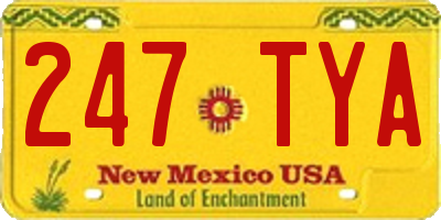 NM license plate 247TYA