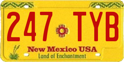NM license plate 247TYB