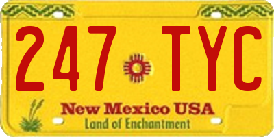 NM license plate 247TYC