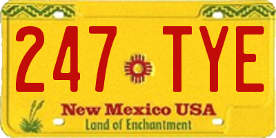 NM license plate 247TYE