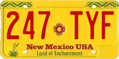 NM license plate 247TYF