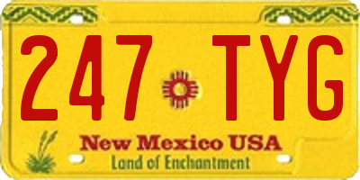 NM license plate 247TYG