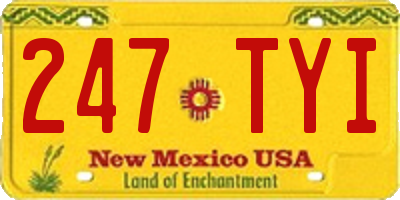NM license plate 247TYI